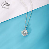 【 Daisy 】Round Cut 1CT Moissanite Sunflower Pendant Necklace