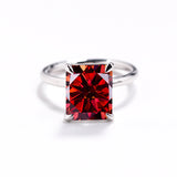 Ruby/Sapphire/ZambiaMoissanite Plated 11-Color Radiant-Cut Ring Classic Ladies' Jewelry Holiday Gift Anti-Allergic