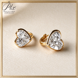 Exquisite Lab Grown Diamond Earrings New Arrival Design 10K/14K/18K Solid Yellow Gold Heart Cut 2ct DEF VVS Minimalist Stud Earrings for Women Hypoallergenic for Daily Wear Factory Direct Supply