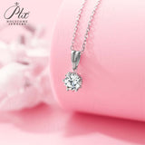 Moissanite Necklace Snowflake Pendant Multicolor Round Cut 925 Sterling Silver 1ct  For Women Wedding Bridal Fine Jewelry Charms