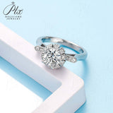 Round Moissanite Kitten Petal Ring Women Only Gifts For Festivals And Anniversaries