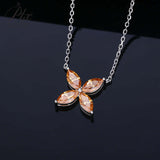 925 Sterling Silver D Color VVS1 Moissanite Four-leaf clover Necklace Daily Wear Gift-Giving