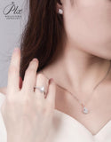 Pear Shape Halo Moissanite Pendant Necklace Women Only Gifts For Festivals And Anniversaries