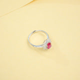 Gemstones Ring Oval Cut Lab Grown Ruby Sapphire Columbia Padparadscha 925 Silver Anniversary Gifts Charms Jewelry for Woman