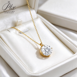 Lab Grown Diamond Necklace 18K Gold Pear Round Oval Princess Shape 1.5ct D Color Pendant Hypoallergenic Direct from Factory Daily & Office Wear Perfect Gift