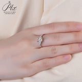 Emerald Cut Champagne Moissanite Cluster Ring Women Only Gifts For Festivals And Anniversaries