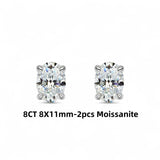 2-8CT Oval Moissanite Earrings for Women Solid 925 Sterling Silver Lab grown Gemstone Screw Back Design Hypoallergenic