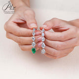 Pear-shaped Earrings Set with D/VVS Grade Moissanite & Colored Gemstones  This Jewelry Is An Ideal Choice for Party Gifts