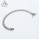 Tennis Bracelets Moissanite Round Bubble Diamond 4mm for Woman Men 925 Silver Plated Hip Hop Chain Bracelet Suitable as a Gift