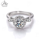 Round Moissanite Kitten Petal Ring Women Only Gifts For Festivals And Anniversaries