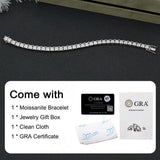 D Color 4.5x4.5mm Princess Cut Full Moissanite Tennis Bracelets for Women Men Original S925 Silver Jewelry