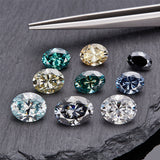 Sparkling Multicolor Moissanite Oval Cut 8Hearts 8Arrows Brilliant Facets Exquisite Loose Gemstones for Jewelry Crafting