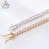 Four-Claw Tennis Bracelet With 5mm Round Moissanite Diamonds 925 Silver Plated With White Gold Daily Jewelry For Women Christmas & Anniversary Gift Allergy