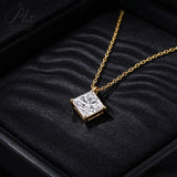 Lab Grown Diamond Necklace 18K Gold Pear Round Oval Princess Shape 1.5ct D Color Pendant Hypoallergenic Direct from Factory Daily & Office Wear Perfect Gift