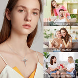 Moissanite Necklace 1CT 6.5mm Heart-Cross Pendant 925 Sterling Silver Women Wedding/Anniversary Special Gift Fine Jewelry Charms
