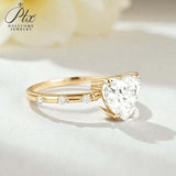 Heart Moissanite Ring with 3CT D Color Moissanite S925 10k 14k 18k Plated White Yellow Rose Gold Wedding Engagement Charm Jewely