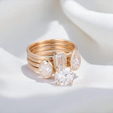 Stackable Custom Ring D Color VVS1 Round Pear Moissanite 10K/14K/18K Sparkling Luxury Engagement Jewelry Gifts For Women Men