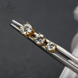 Cultivated Diamond Stud Earrings Round D Color VVS1 925 Sterling Silver Hypoallergenic Non Tarnish Minimal Commute Earring