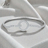 Moissanite Round Cut Multi Style Lock Design Bracelet Premium Radiant Jewelry Versatile Lock Trendy Bracelet Popular Gift Idea