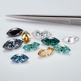 Loose Moissanite Stone Marquise Cut 0.3-10 CT  Few Colors  D Green Blue Black Champagne Color  Excellent Cut Grade Test Positive