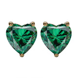 Heart Shaped Stud Earrings Lab Grown Gemstones Ruby Sapphire Emerald S925 Sterling Silver GRA Certificate Charms Birthday Gift