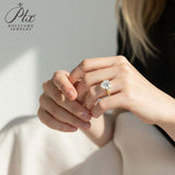 Heart Moissanite Ring with 3CT D Color Moissanite S925 10k 14k 18k Plated White Yellow Rose Gold Wedding Engagement Charm Jewely