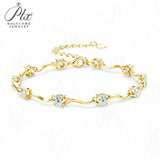 Moissanite Curve Wave Bracelet Adjustable Chain Chic Women’s Jewelry Subtle Sparkle Minimal Design Everyday Wear