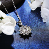 Moissanite Necklace Sunflower Pendant Multicolor Round Cut 1ct Women Wedding Party Engagement Special Gifts Charms Fine Jewelry