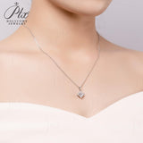 Princess Cut 1/2CT 925 Sterling Silver Halo Moissanite Pendant Necklace Women Only Gifts For Festivals And Anniversaries