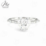 Heart Moissanite Ring with 3CT D Color Moissanite S925 10k 14k 18k Plated White Yellow Rose Gold Wedding Engagement Charm Jewely