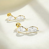 Moissanite Earrings with 4CT Multicolor Pear Marquise Cut Moissanite 925 Silver Ear Stud for Woman Fashion Daily Christmas Jewely