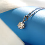 Moissanite Pendant Classical 6 Prongs 12 Color 925 Sterling Sliver Fine Jewelry Necklace Lady Birth Stones Wedding Gift Jewel