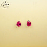 Lab Grown Gemstone Earrings 3.7-5CT Ruby Sapphire Colombia Padparadscha 925 Silver Three Claw Design Pear Earring Hypoallergenic