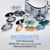 Loose Moissanite Stone Marquise Cut 0.3-10 CT  Few Colors  D Green Blue Black Champagne Color  Excellent Cut Grade Test Positive