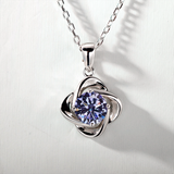 Moissanite Diamond 6.5mm 1CT Necklace For Womens Solitaire Pendant 925 Silver Chains D White  Jewelry Customized Gift