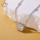 6×8mm Lab Grown Gemstone Emerald Cut Necklace D Color Ruby Sapphire Emerald VVS1 Clarity Banquet Anniversary