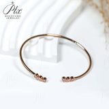 Open Bracelet 925 Sterling Silver with Moissanite Round Cut VVS1 Stones Sparkling Jewelry Gift for Women’s Special Occasions