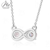 The Infinite Love Series 925 Silver Necklace Moissanite Round Cut VVS1 Pendant Luxury Jewelry for Women