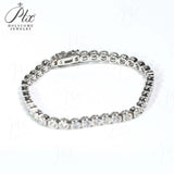 Tennis Bracelets Moissanite Round Bubble Diamond 4mm for Woman Men 925 Silver Plated Hip Hop Chain Bracelet Suitable as a Gift