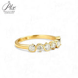 Diamond Eternity Ring with 0.7CT D Color Round Moissanite 10k 14k 18K Gold Plated 925 Silver for Women Wedding Engagement Jewely