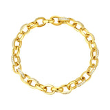 Clasp Bracelet with 1.2mm D Color Round Moissanite S925 Silver Plated Chain for Man Minimalist Delicate Jewelry Gift Daily
