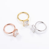 Ruby/Sapphire/ZambiaMoissanite Plated 11-Color Radiant-Cut Ring Classic Ladies' Jewelry Holiday Gift Anti-Allergic