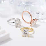 Ruby/Sapphire/ZambiaMoissanite Plated 11-Color Radiant-Cut Ring Classic Ladies' Jewelry Holiday Gift Anti-Allergic