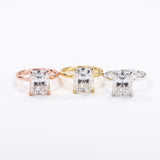 Ruby/Sapphire/ZambiaMoissanite Plated 11-Color Radiant-Cut Ring Classic Ladies' Jewelry Holiday Gift Anti-Allergic