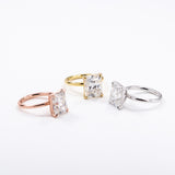 Ruby/Sapphire/ZambiaMoissanite Plated 11-Color Radiant-Cut Ring Classic Ladies' Jewelry Holiday Gift Anti-Allergic