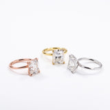 Ruby/Sapphire/ZambiaMoissanite Plated 11-Color Radiant-Cut Ring Classic Ladies' Jewelry Holiday Gift Anti-Allergic