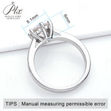 Moissanite Ring 6 Claws Silver Ring 12 Colors Round 1CT 925 Sterling Sliver Fine Jewelry Birth Stones Wedding Gift Jewel Ring