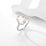 Customized Ring 925 Sterling Silver Moissanite Two-Tone Diamond Tiara Ring With GRA VVS1 E-Cushion 10K 14K 18K Gold Plated Ring