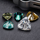 Lab Grown Loose Moissanite Diamond Wholesale Multicolor Trillion Shape VVS1 Clarity for Gemstone Making GRA Certificate Beads