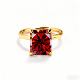 Ruby/Sapphire/ZambiaMoissanite Plated 11-Color Radiant-Cut Ring Classic Ladies' Jewelry Holiday Gift Anti-Allergic